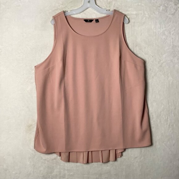 G By Giuliana Pink Sleeveless Layered Blouse Women Size 2X Pleated Back Business - Picture 8 of 9